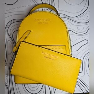 Kate Spade Yellow Backpack and Wallet Set